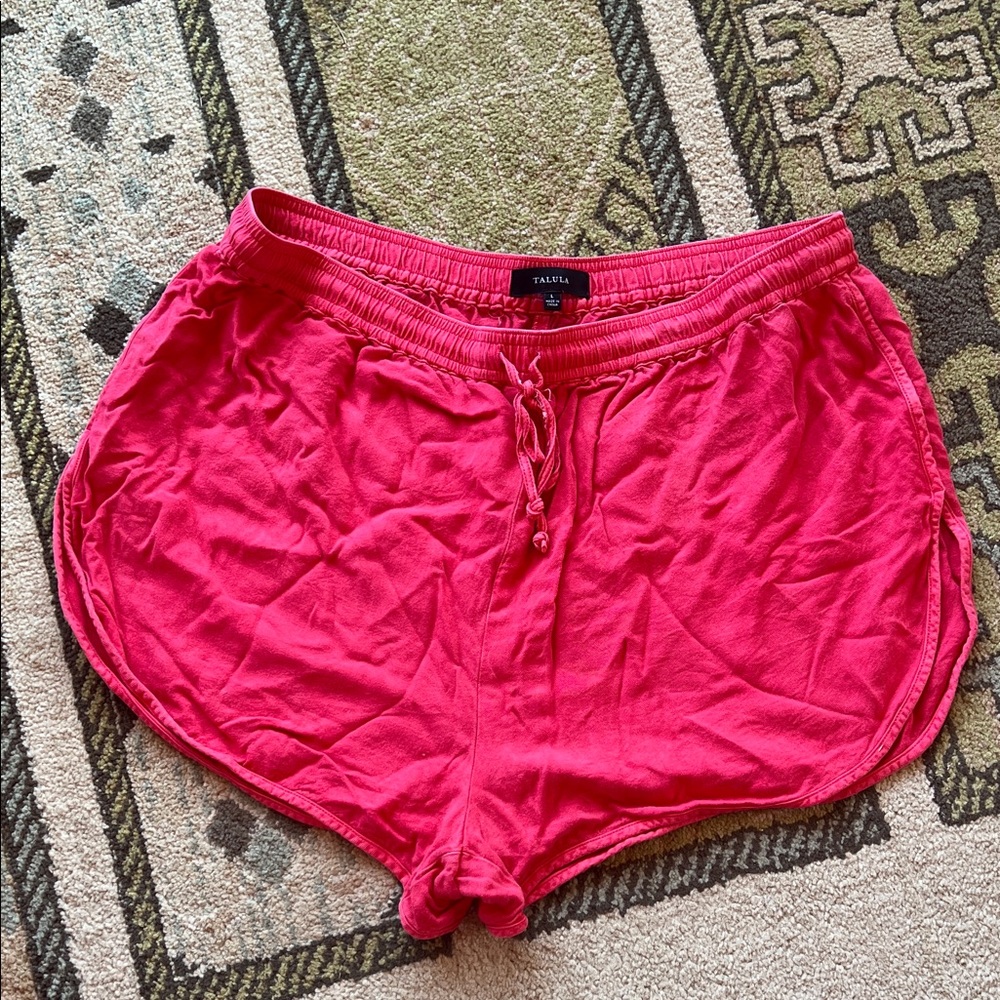 Aritzia - Talula - Sz. L - Red Washed Rayon Dolphin 🐬 Shorts